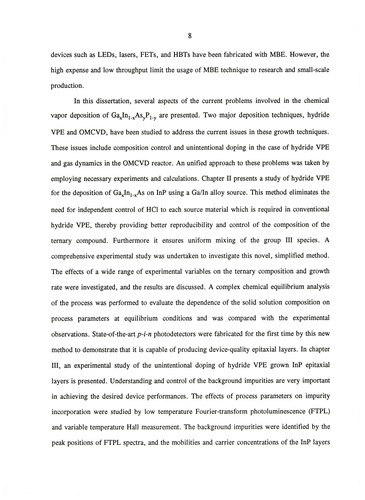 Studies on chemical vapor deposition in the gallium indium arsenide phosphide system