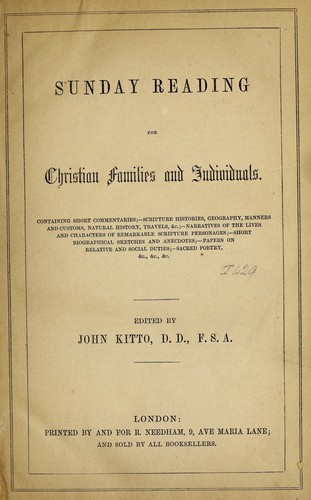 Sunday reading for christian families and individuals