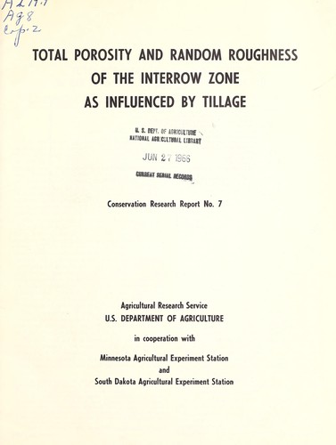 Total porosity and random roughness of the interrow zone as influenced by tillage