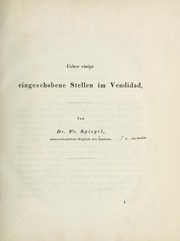 Ueber einige eingeschobene stellen im Vendidad