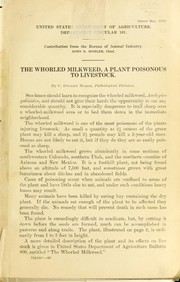 The whorled milkweed, a plant poisonous to livestock