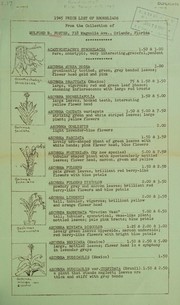 1945 Price list of bromeliads from the collection of Mulford B. Foster