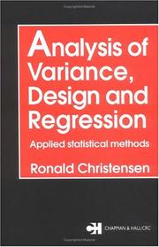 Analysis of Variance, Design, and Regression