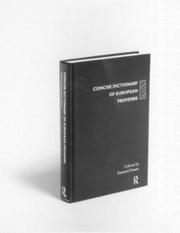 Concise dictionary of European proverbs