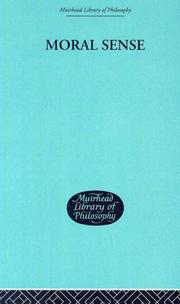 Moral Sense (Muirhead Library of Philosophy)