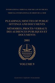 Pleadings, Minutes of Public Sittings and Documents (Mémoires, Procès-Verbaux des Audiences Publiques et Documents) 2001