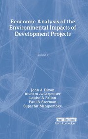 Economic Analysis of the Environmental Impacts of Development Projects