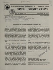 Vanadium in August and September 1993