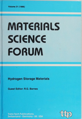 Hydrogen Storage Materials (Materials Science Forum,)