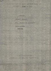 Index, Rent roll, St. Mary's County, Maryland, 1639-1724