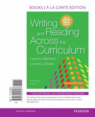 Writing and Reading Across the Curriculum, MLA Update Edition -- Books a la Carte