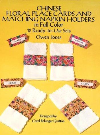 Chinese Floral Place Cards and Matching Napkin Holders in Full Colour