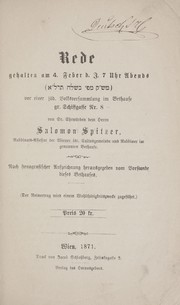 Rede gehalten vor einer jüd. Volksversammlung im Bethause