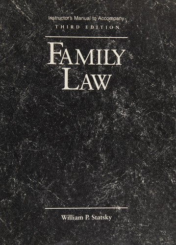 Instructor's manual to accompany Family law