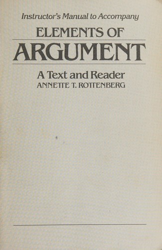 Instructor's manual to accompany Elements of argument