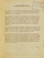 Some accomplishments of the United States Department of Agriculture