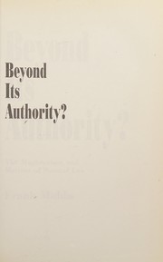 Beyond its authority?