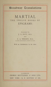 Martial, the twelve books of epigrams