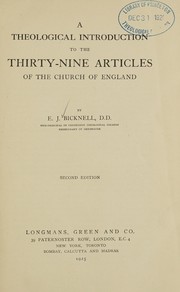 A theological introduction to the Thirty-nine articles of the Church of England