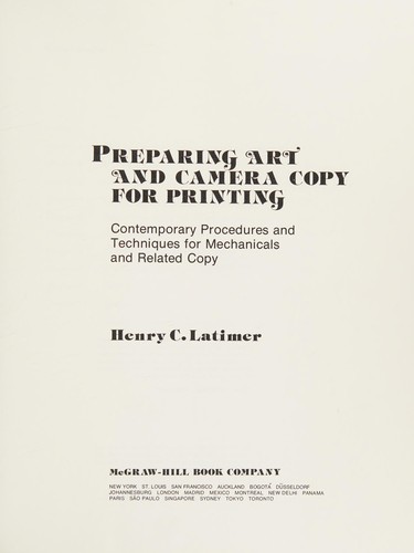 Preparing art and camera copy for printing