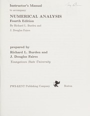 Instructor's manual to accompany Numerical analysis