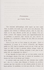 Durée et simultanéité