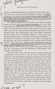 The Clark-Van Til Controversy (Trinity Paper)