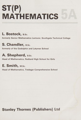 ST(P) mathematics 5A