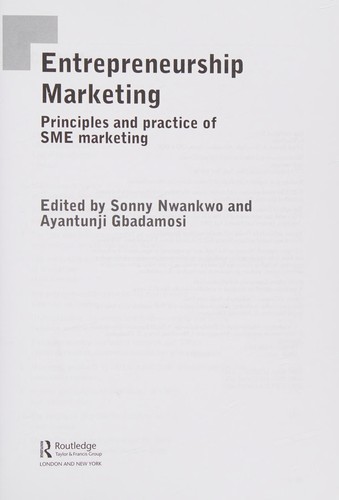 Entrepreneurship Marketing Nwankwo