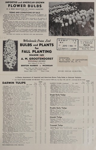 Bulbs and plants for fall planting