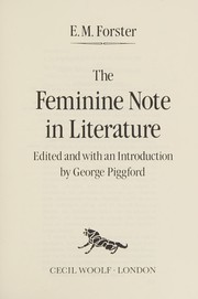 The feminine note in literature