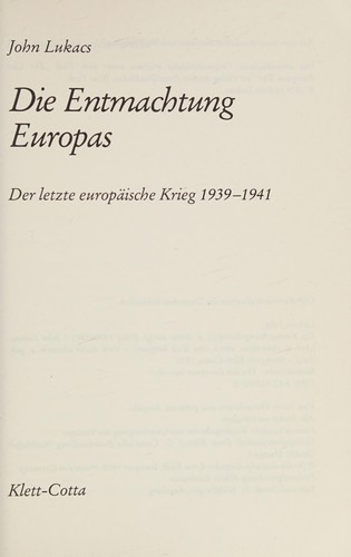 Die Entmachtung Europas