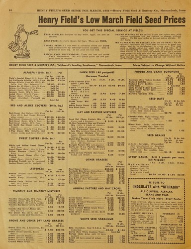 Henry Field's seed sense