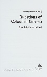 Questions of Colour in Cinema