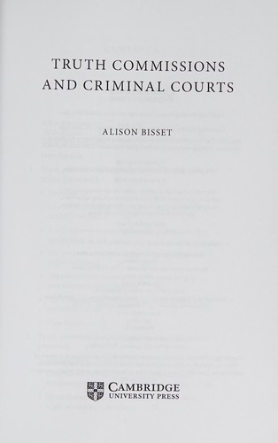 Truth commissions and criminal courts