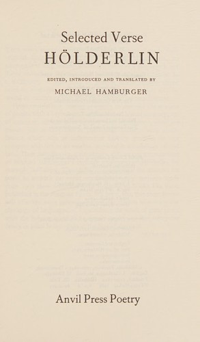 Holderlin, selected verse
