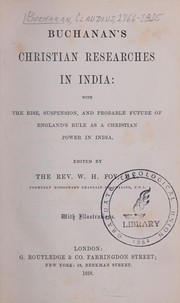 Buchanan's Christian researches in India