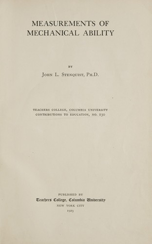 Measurements of mechanical ability