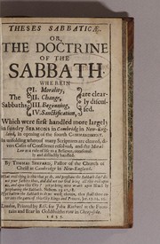 Theses sabbaticae. Or, The doctrine of the Sabbath