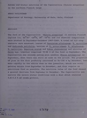 Autumn and winter nutrition of the Capercaillie (Tetrao urogallus) in the northern Finnish taiga