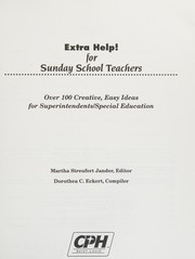 Extra help! for Sunday school teachers