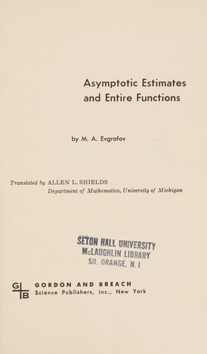 Asymptotic estimates and entire functions