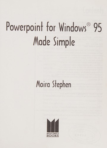 Powerpoint for Windows 95 made simple