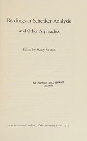 Readings in Schenker analysis and other approaches