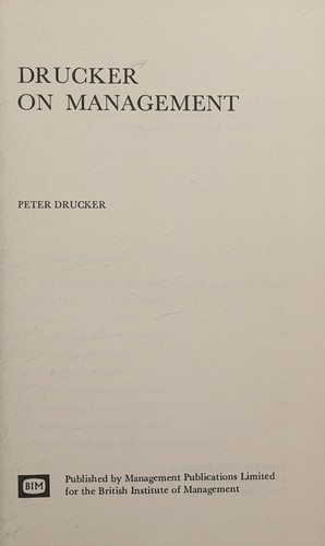 Drucker on management