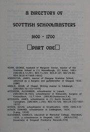 Seventeenth Century Scots Schoolmasters