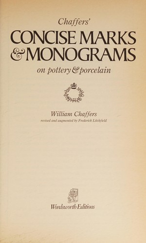 Chaffers' concise marks & monograms on pottery & porcelain
