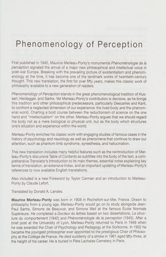 Phenomenology of perception