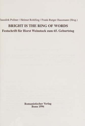 Bright is the ring of words