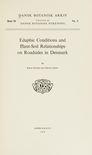 Edaphic conditions and plant-soil relationships on roadsides in Denmark